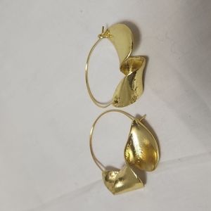 Gold Fashion Art Hoops